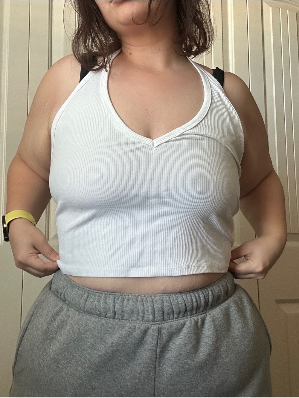 Target Wild Fable White Ribbed Cropped Tank Size L